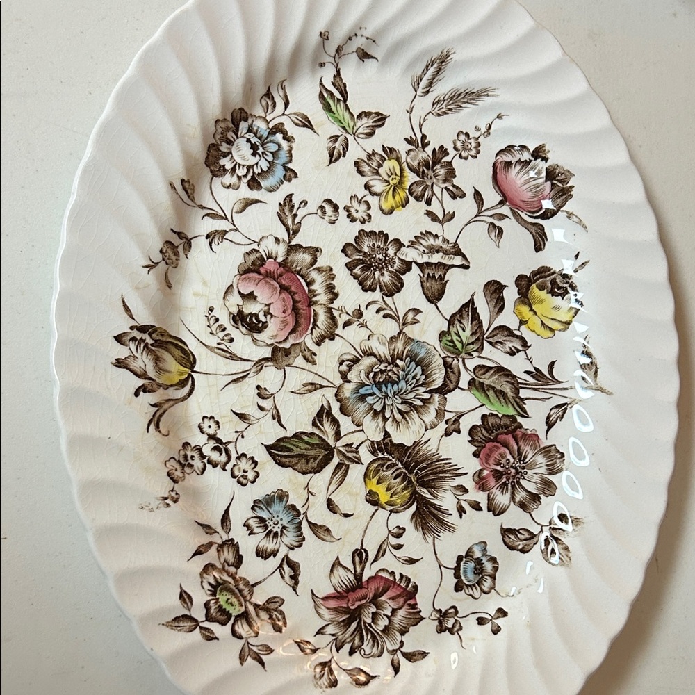 Staffordshire Bouquet platter.  No chips